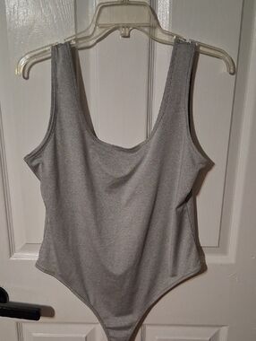 Daisy Light Gray Scoop Neck Stretch Bodysuit